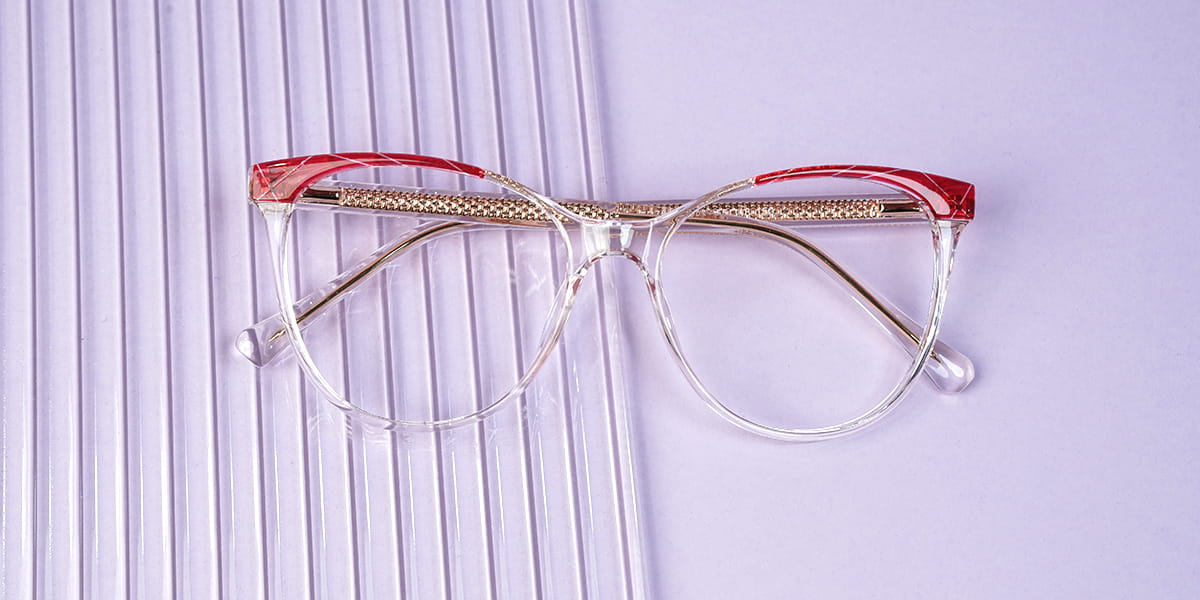 Red - Oval Glasses - Elizaveta