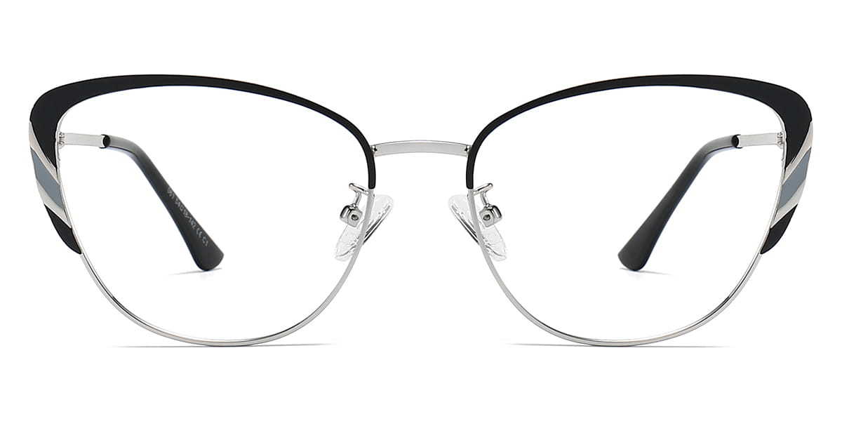 Black Silver Kate - Cat Eye Glasses