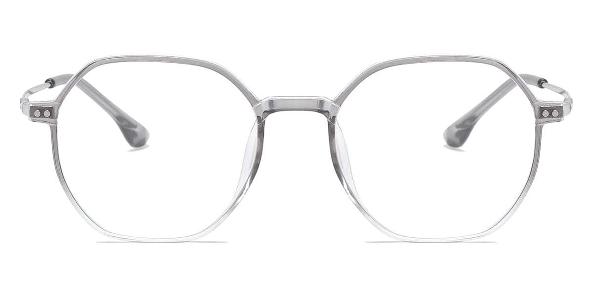 Grey Clear - Oval Glasses - Amy