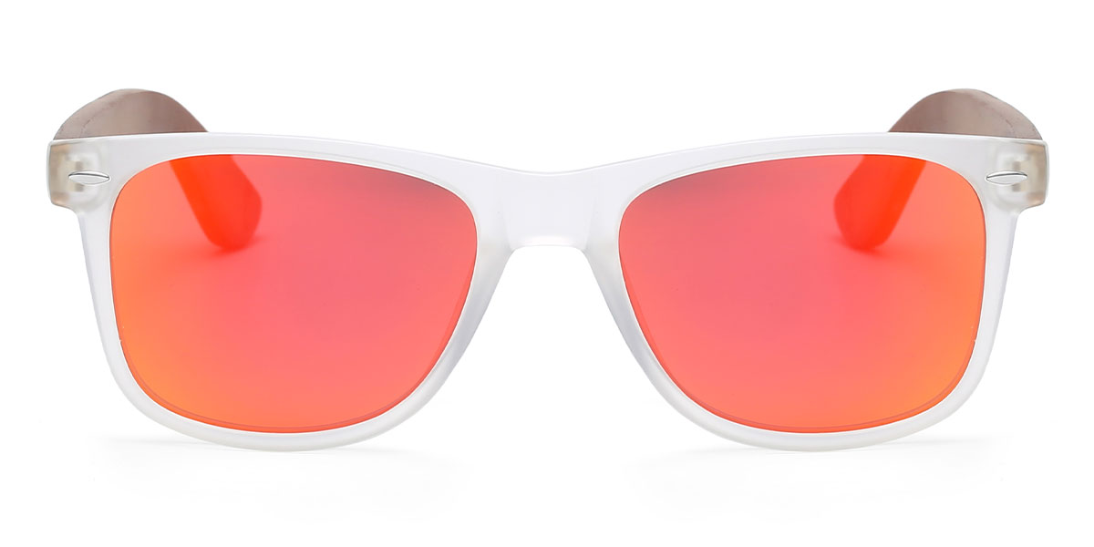 Transparent Red Mirror - Rectangle Sunglasses - Isabella