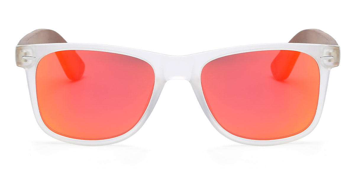 Clear Red Mirror Isabella - Rectangle Sunglasses