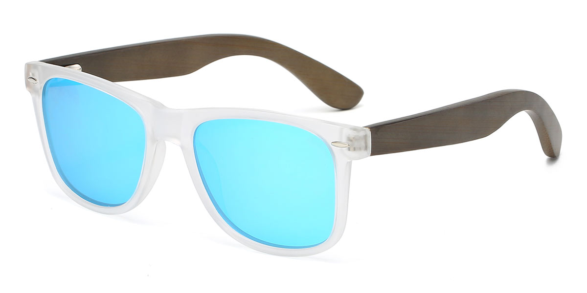 Transparent Blue - Rectangle Sunglasses - Isabella