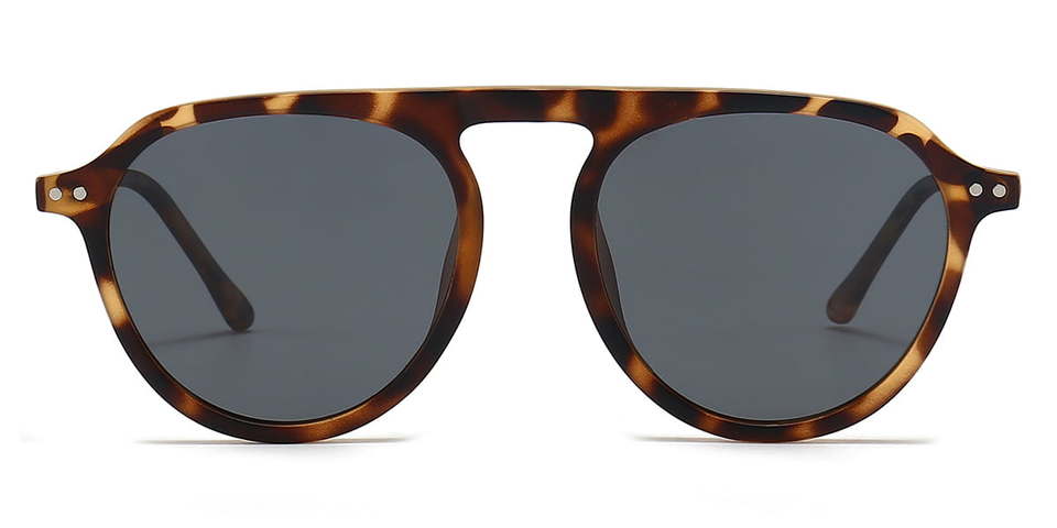 Tortoiseshell Grey Mateo - Round Sunglasses