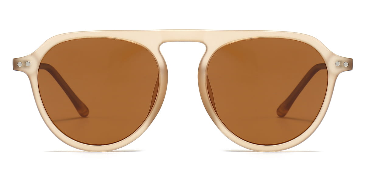Coffee Tawny - Round Sunglasses - Mateo