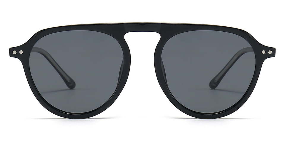 Black Grey Mateo - Round Sunglasses