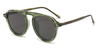 Dark Green Grey Mateo - Round Sunglasses