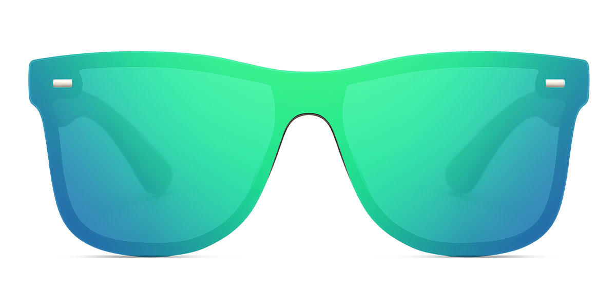 Green Mirror Amelia - Square Sunglasses
