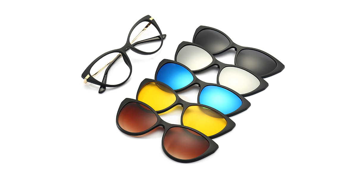 Colour Luna - Cat Eye Clip-On Sunglasses