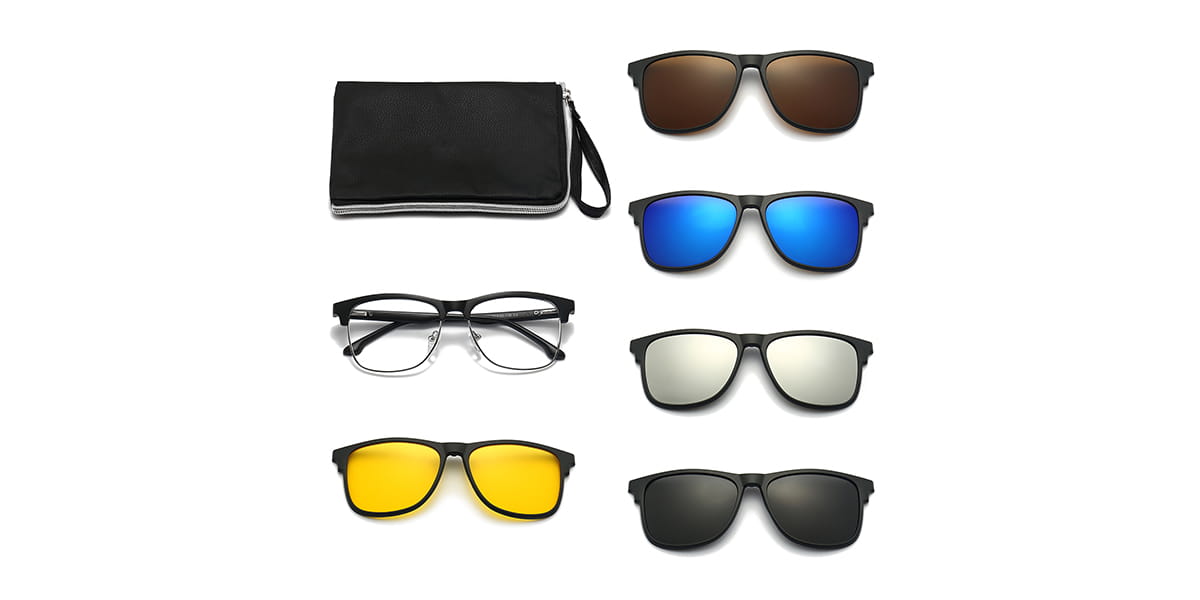 Colour Logan - Square Clip-On Sunglasses