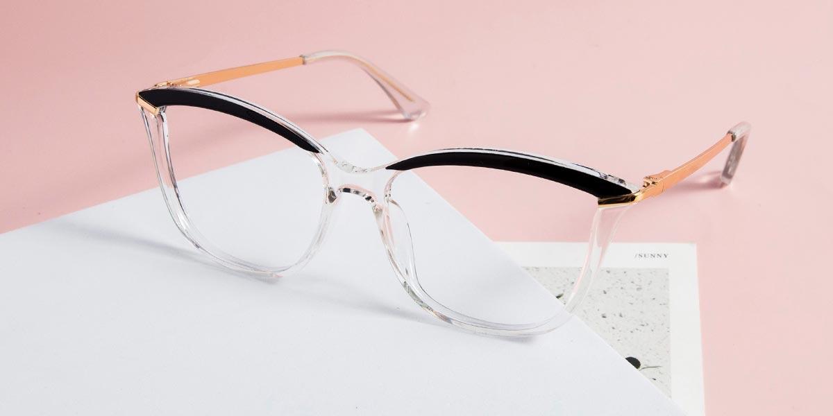 Black Clear Huntley - Cat Eye Glasses