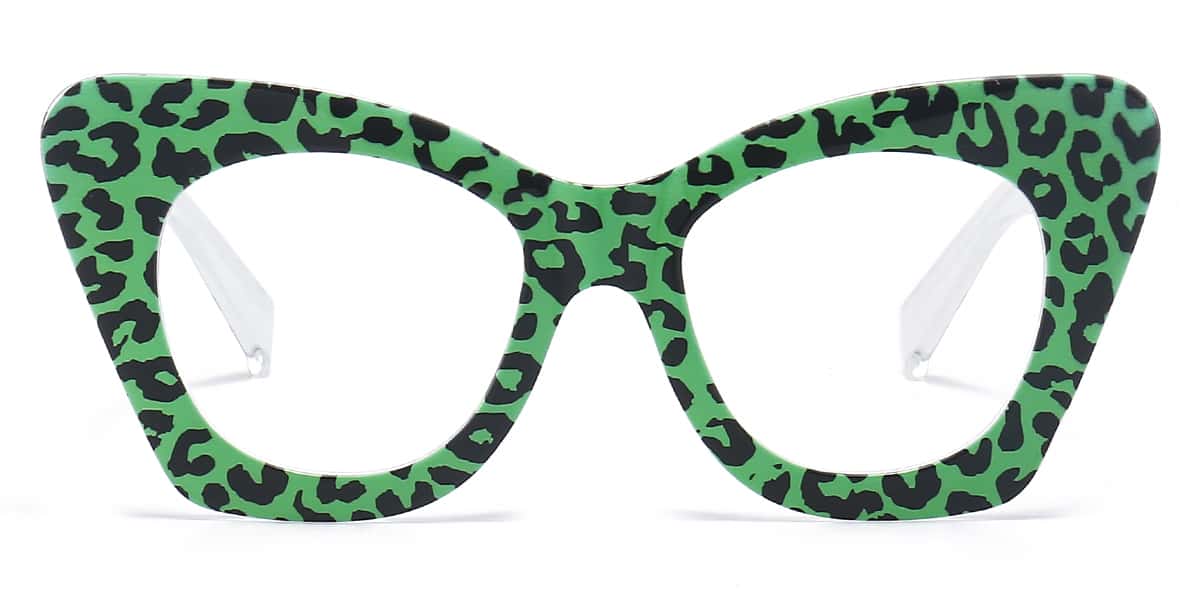 Green Tortoiseshell - Cat eye Glasses - Sasha