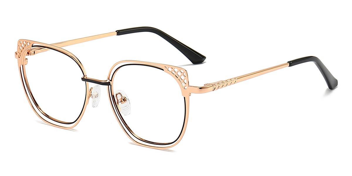 Black Gold Layla - Rectangle Glasses