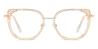 Gold White Layla - Rectangle Glasses