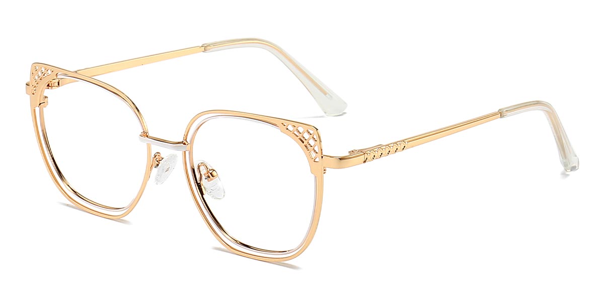 White - Rectangle Glasses - Layla