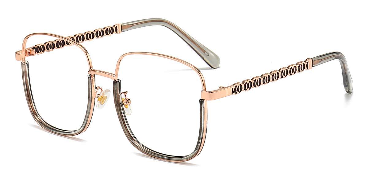 Transparent Grey - Square Glasses - Callan