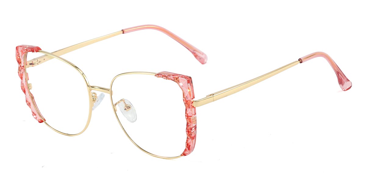 Pink - Rectangle Glasses - Corbin