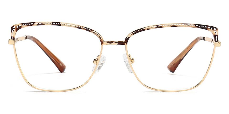 Gold Tortoiseshell William - Rectangle Glasses