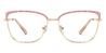 Gold Pink William - Rectangle Glasses