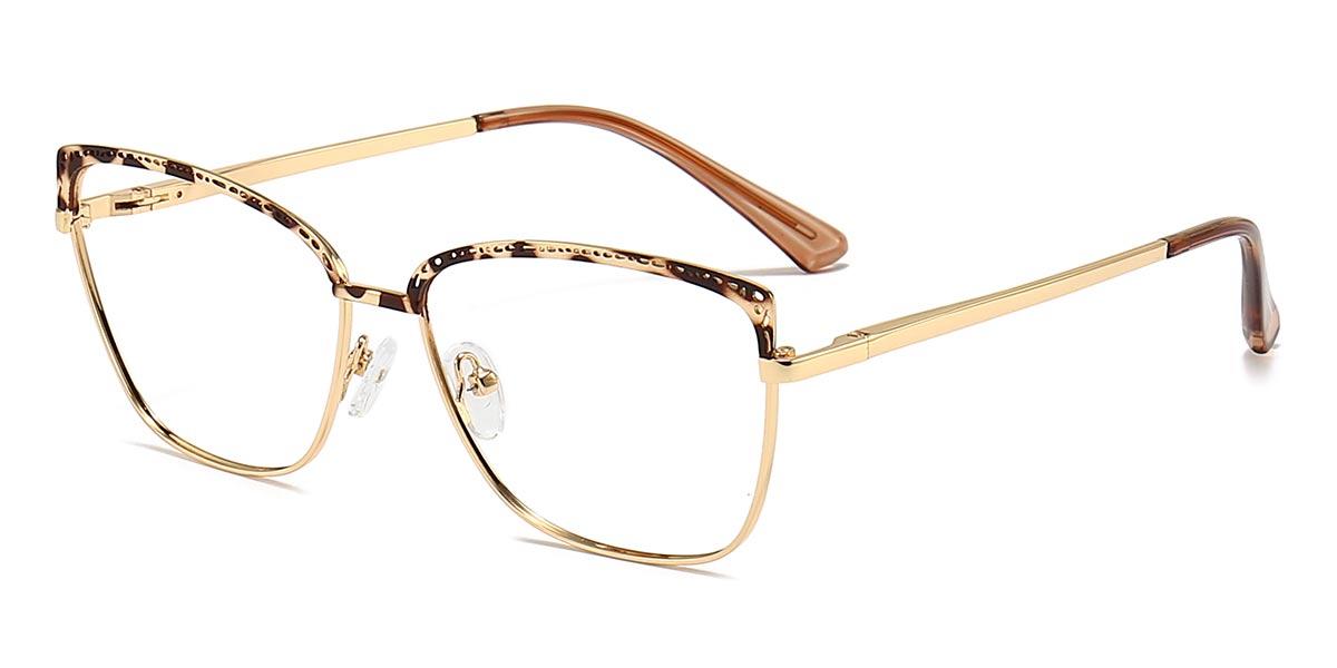 Gold Tortoiseshell William - Rectangle Glasses