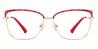 Gold Red William - Rectangle Glasses