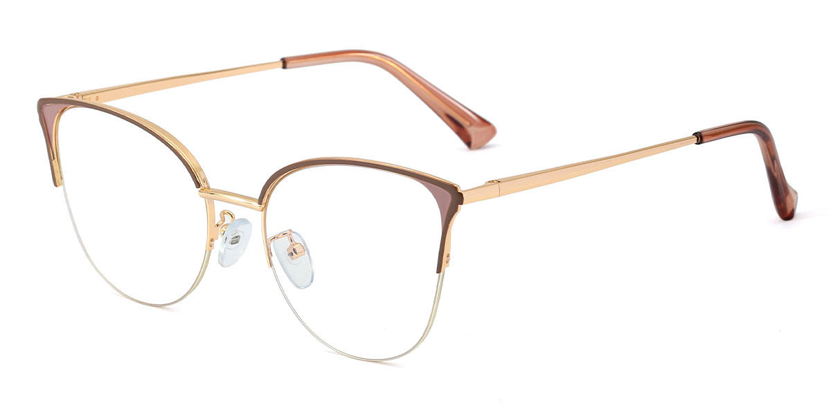 Gold Brown Sebastian - Cat Eye Glasses