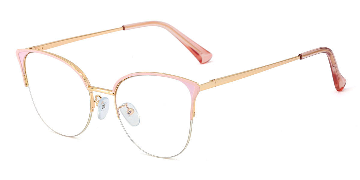 Gold Pink Sebastian - Cat Eye Glasses