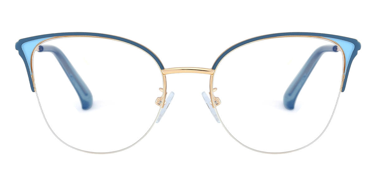 Gold Blue Sebastian - Cat Eye Glasses