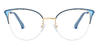 Gold Blue Sebastian - Cat Eye Glasses