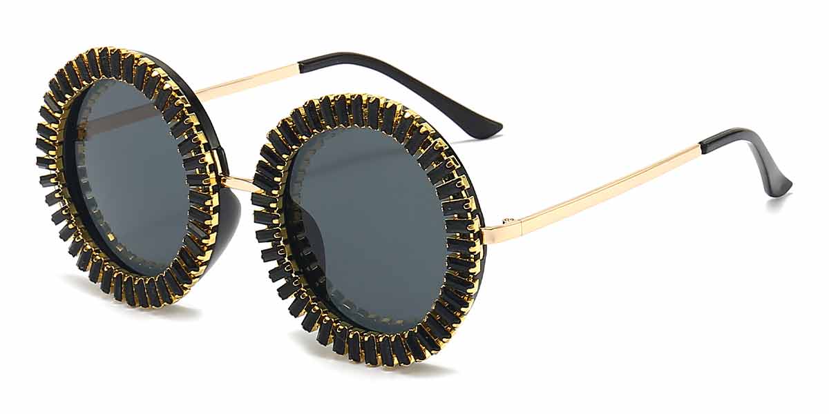 Black Diamond Gradual Grey - Round Sunglasses - Sofia