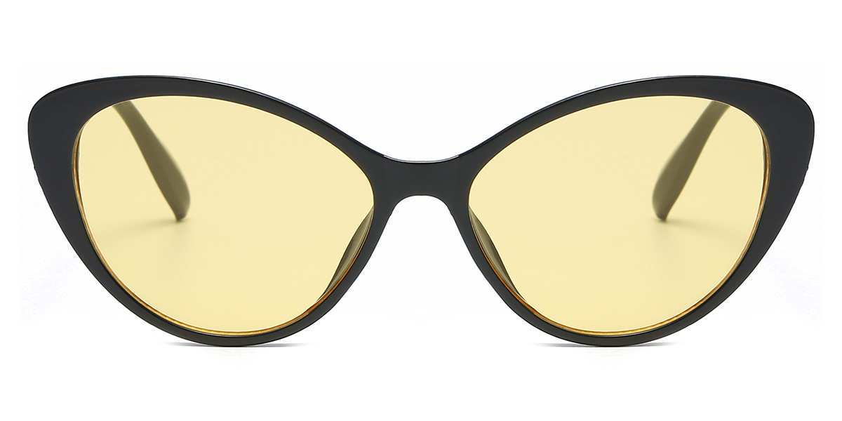 Black Yellow - Cat eye Sunglasses - Hadi