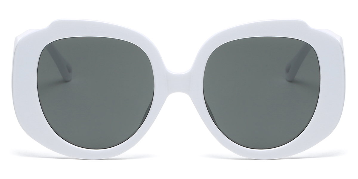 White Grey Honey Glasses - Oval Sunglasses