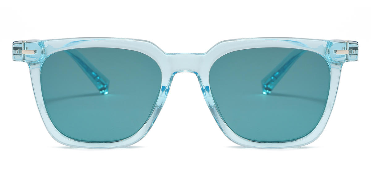 Transparent Blue Blue Green - Square Sunglasses - Jojo
