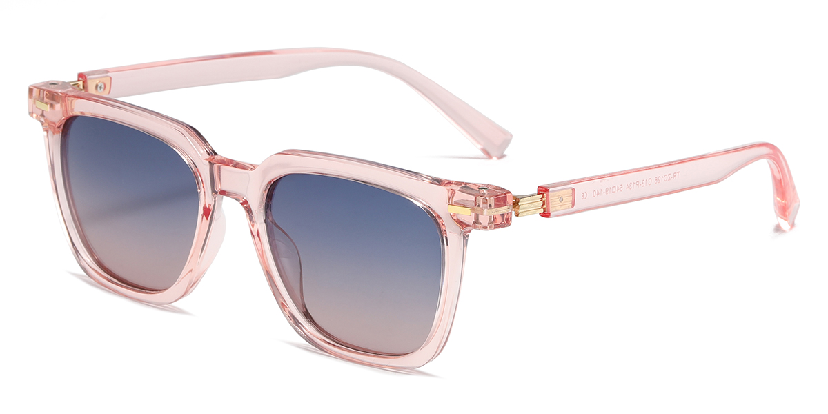Transparent Pink Blue Pink - Square Sunglasses - Jojo