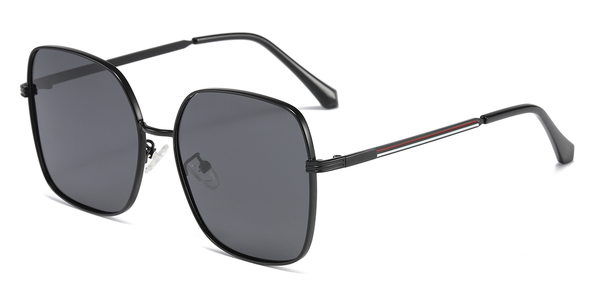 Black Grey - Square Sunglasses - Lianna
