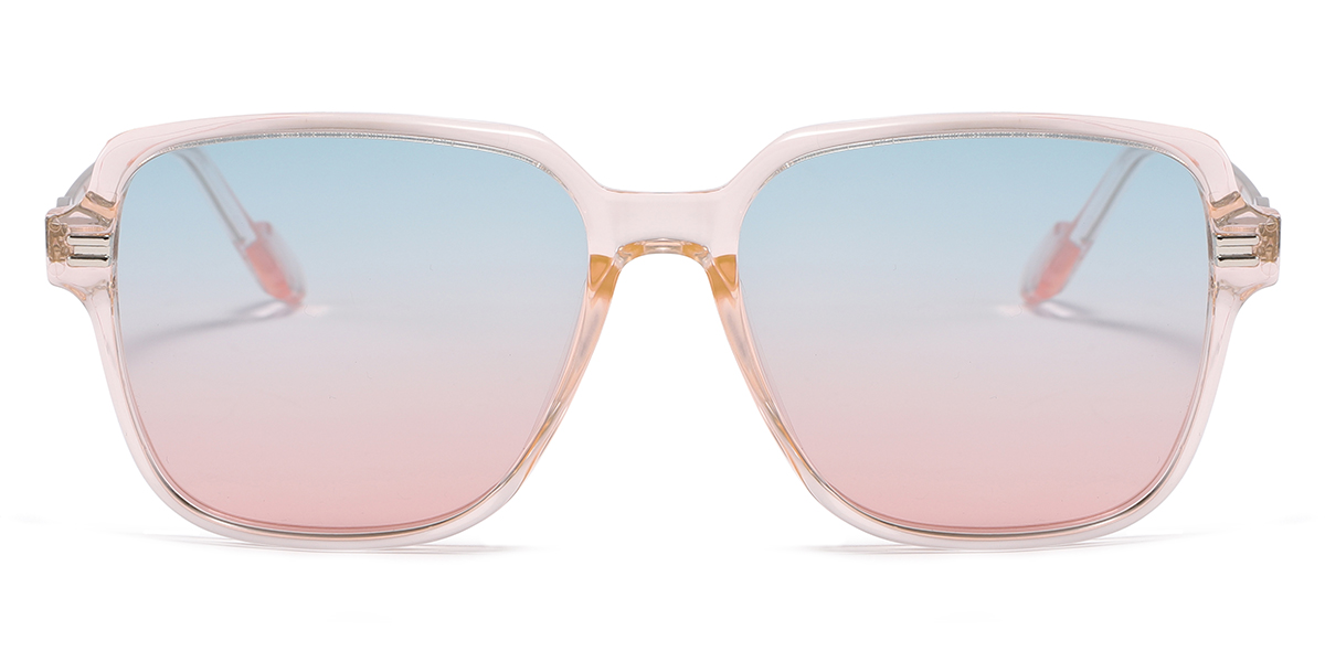 Transparent Pink Blue Pink - Square Sunglasses - Gary