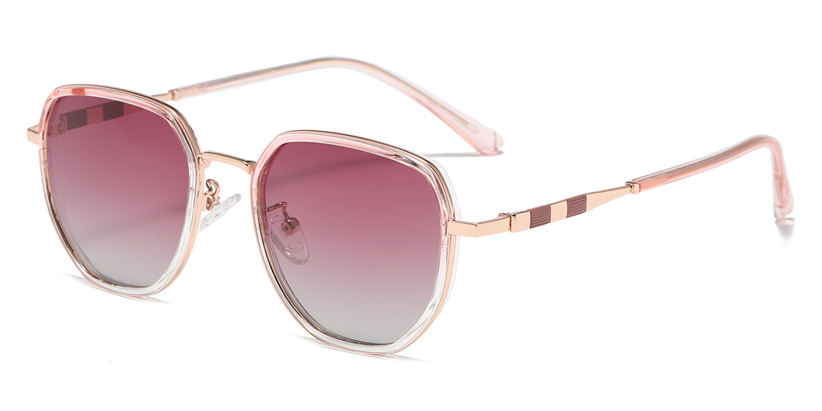 Pink Gradual Pink - Oval Sunglasses - Sky