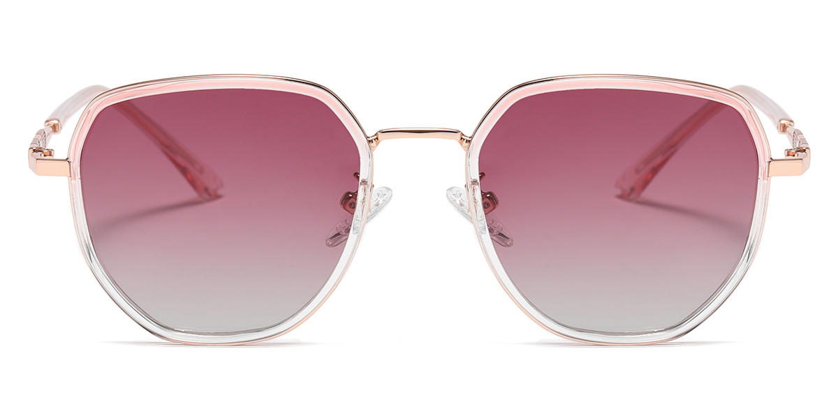 Pink Gradual Pink Sky - Oval Sunglasses