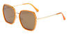 Orange Tawny Rylen - Square Sunglasses