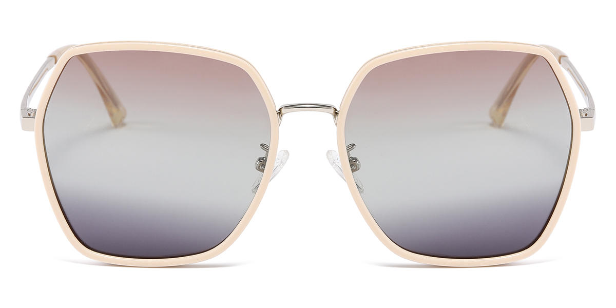 Milky White Tawny Black Rylen - Square Sunglasses