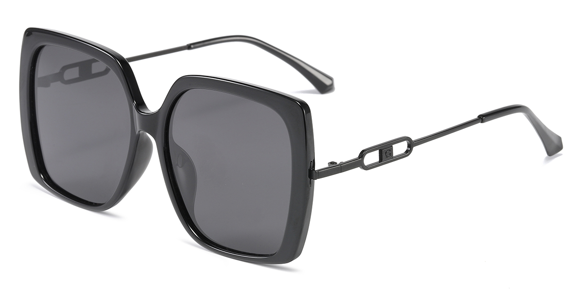 Black Grey - Square Sunglasses - Vivi