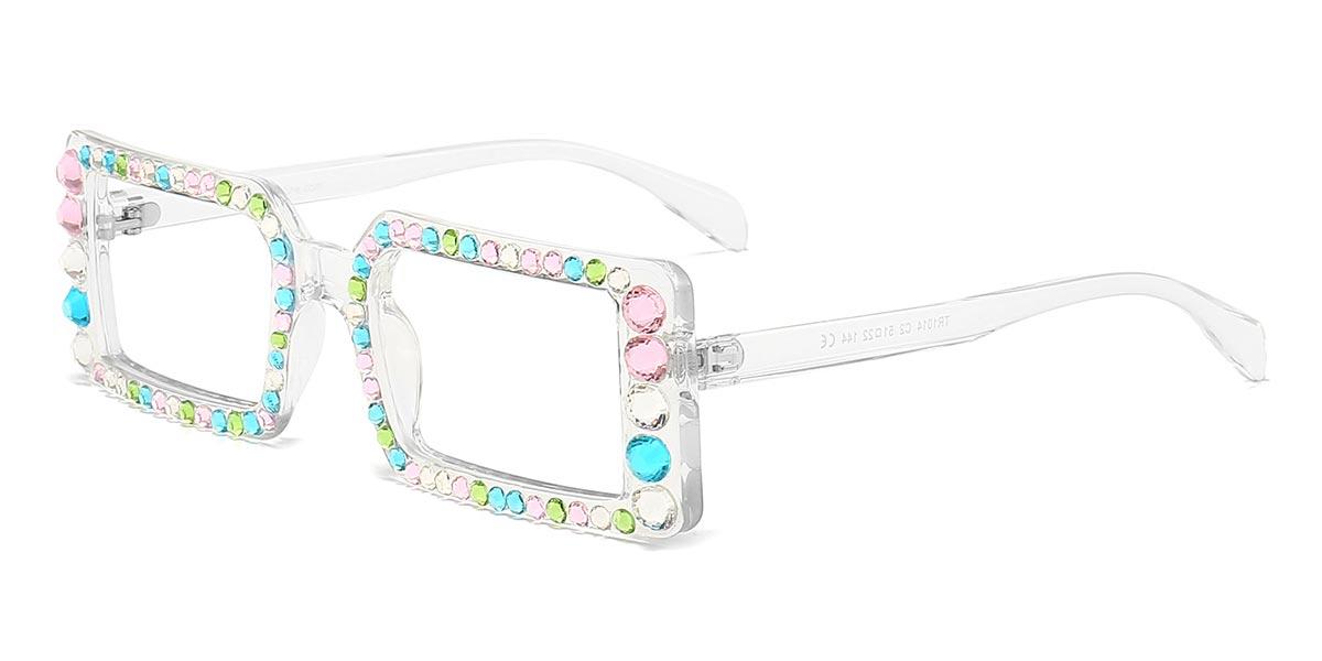 Clear Fancy Diamond Michael - Rectangle Glasses
