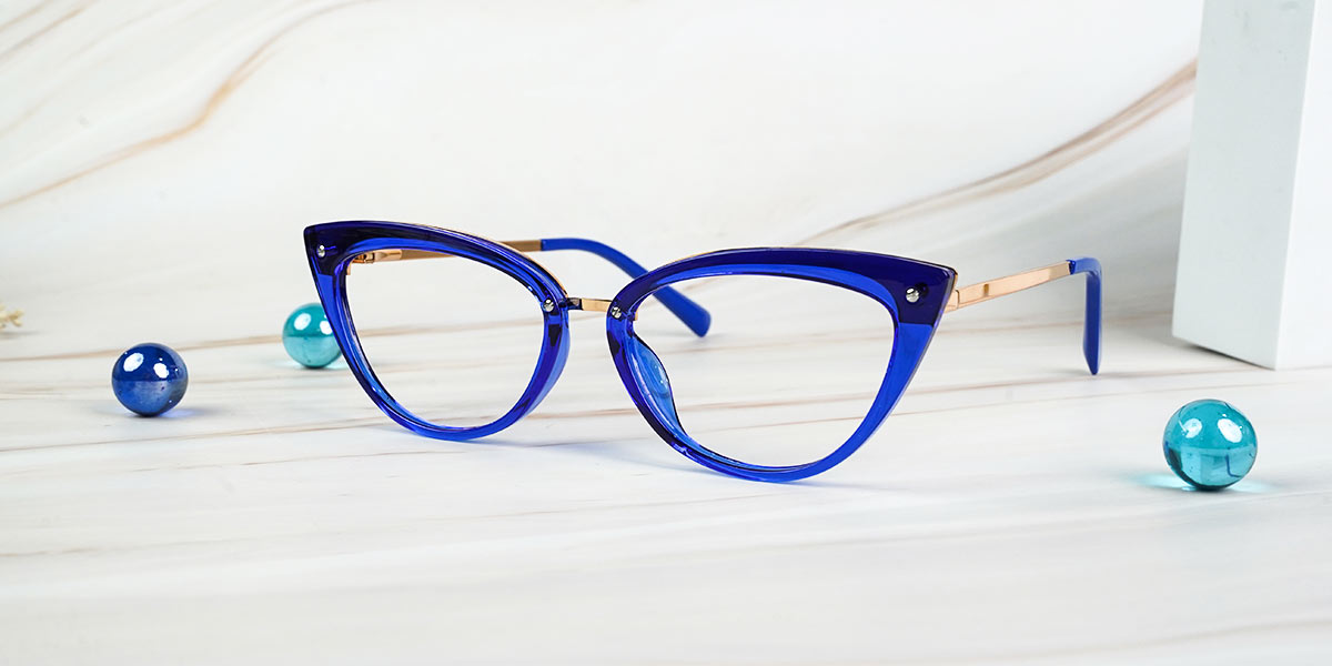 Blue - Cat eye Glasses - Caia