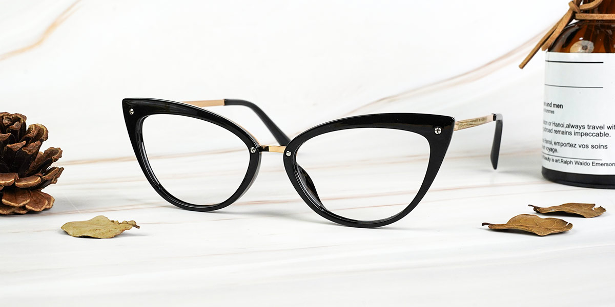 Black - Cat eye Glasses - Caia