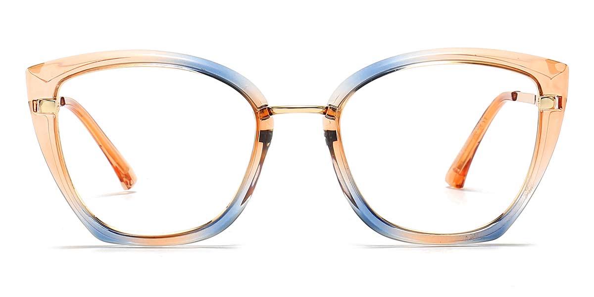 Orange Blue - Cat eye Glasses - Danna