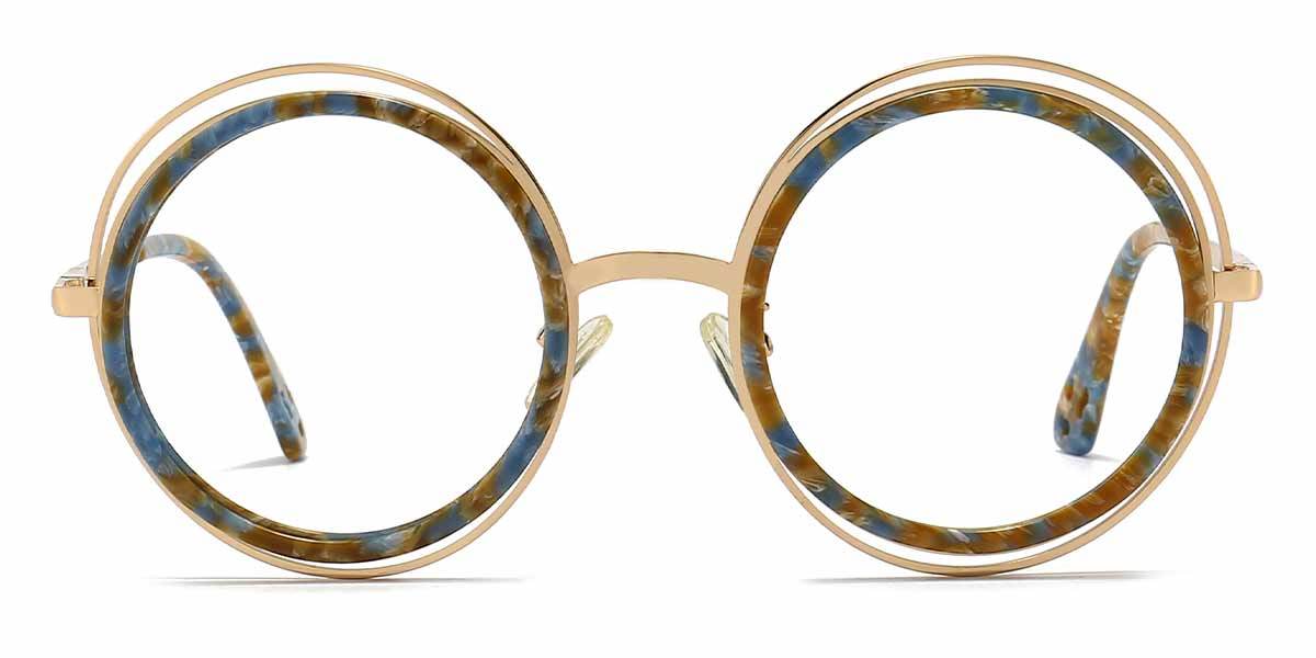 Gold Glazed Braylin - Round Glasses