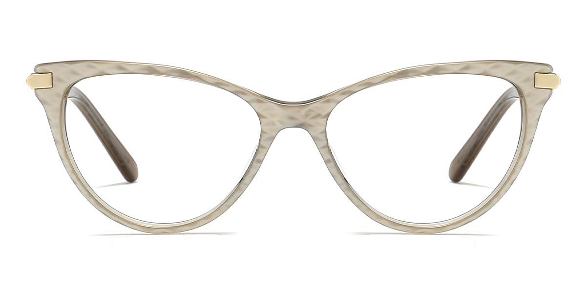 Frosted White Star - Cat Eye Glasses