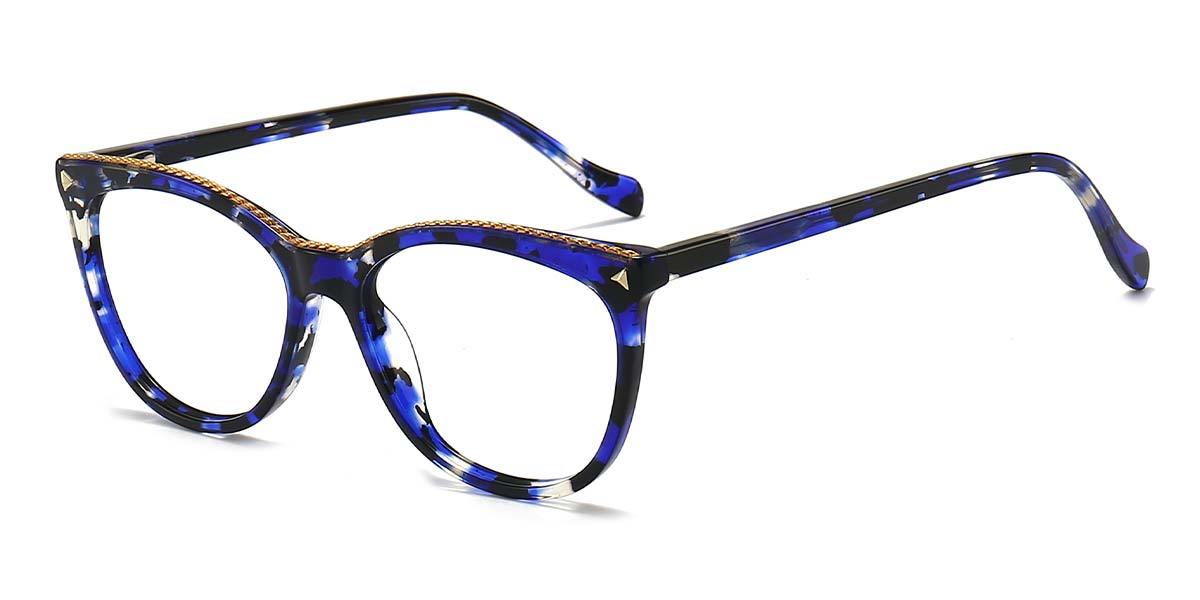 Blue Tortoiseshell Zella - Oval Glasses