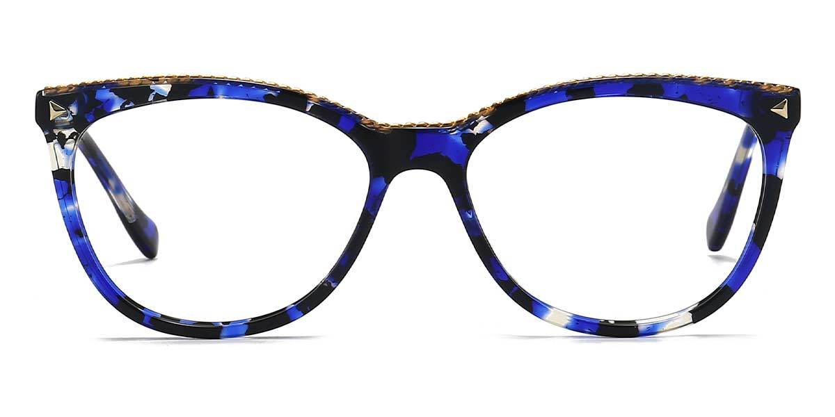 Blue Tortoiseshell Zella - Oval Glasses