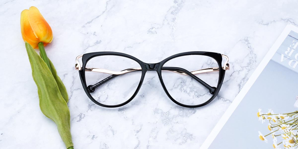 Black - Cat eye Glasses - Odette