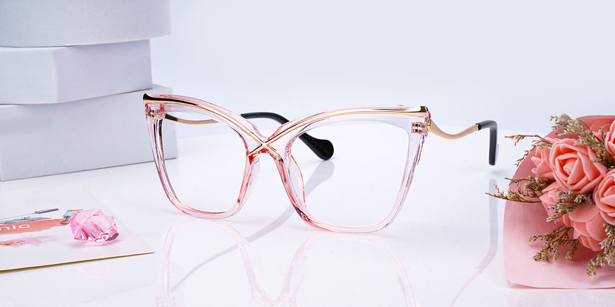 Light Pink - Cat eye Glasses - Azalea
